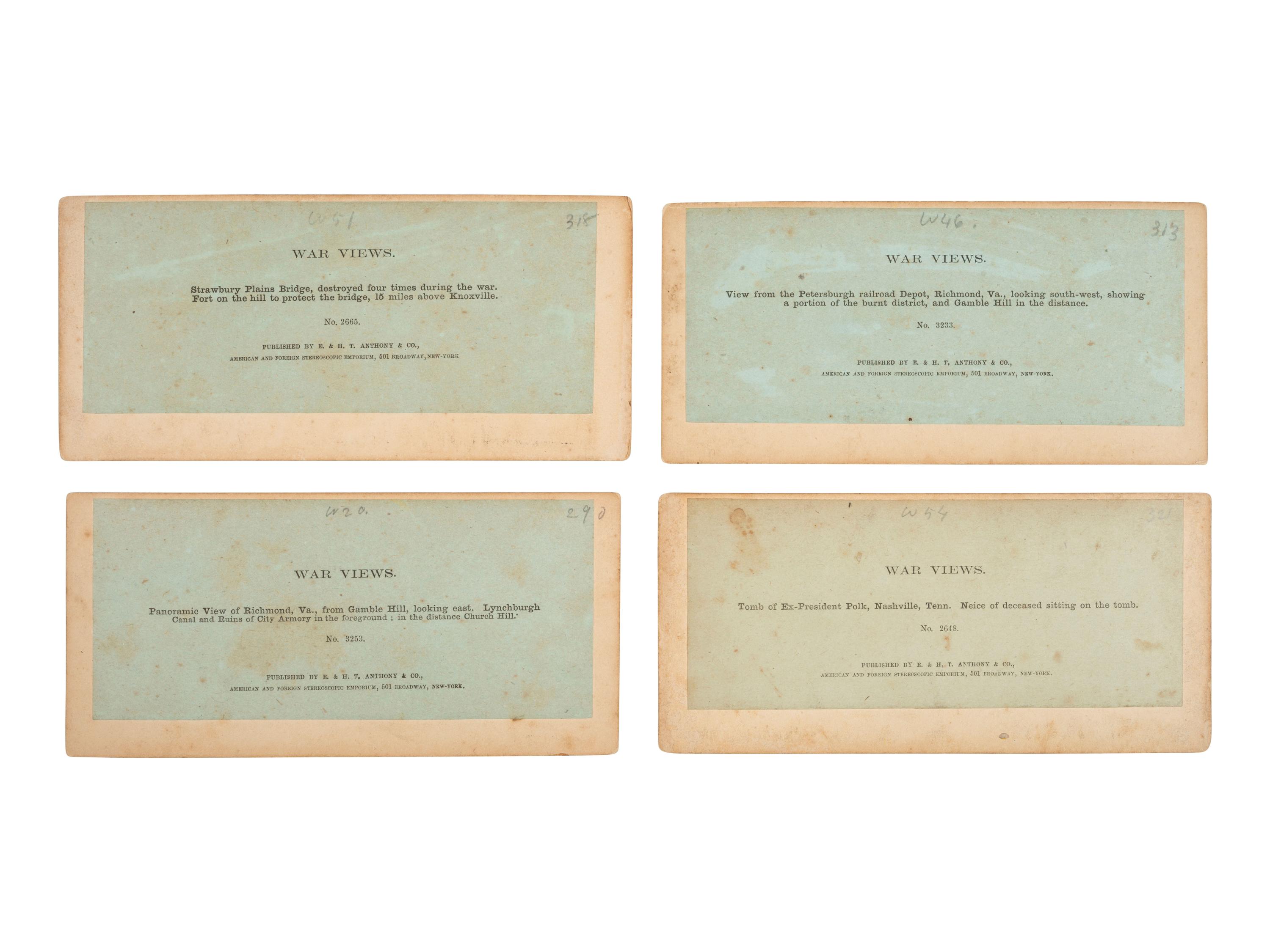 [CIVIL WAR]. 15 stereoviews ft. ruins, important buildings & locales during and just after the war.