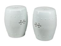A Pair of Chinese 'Blanc de Chine' Garden Seats