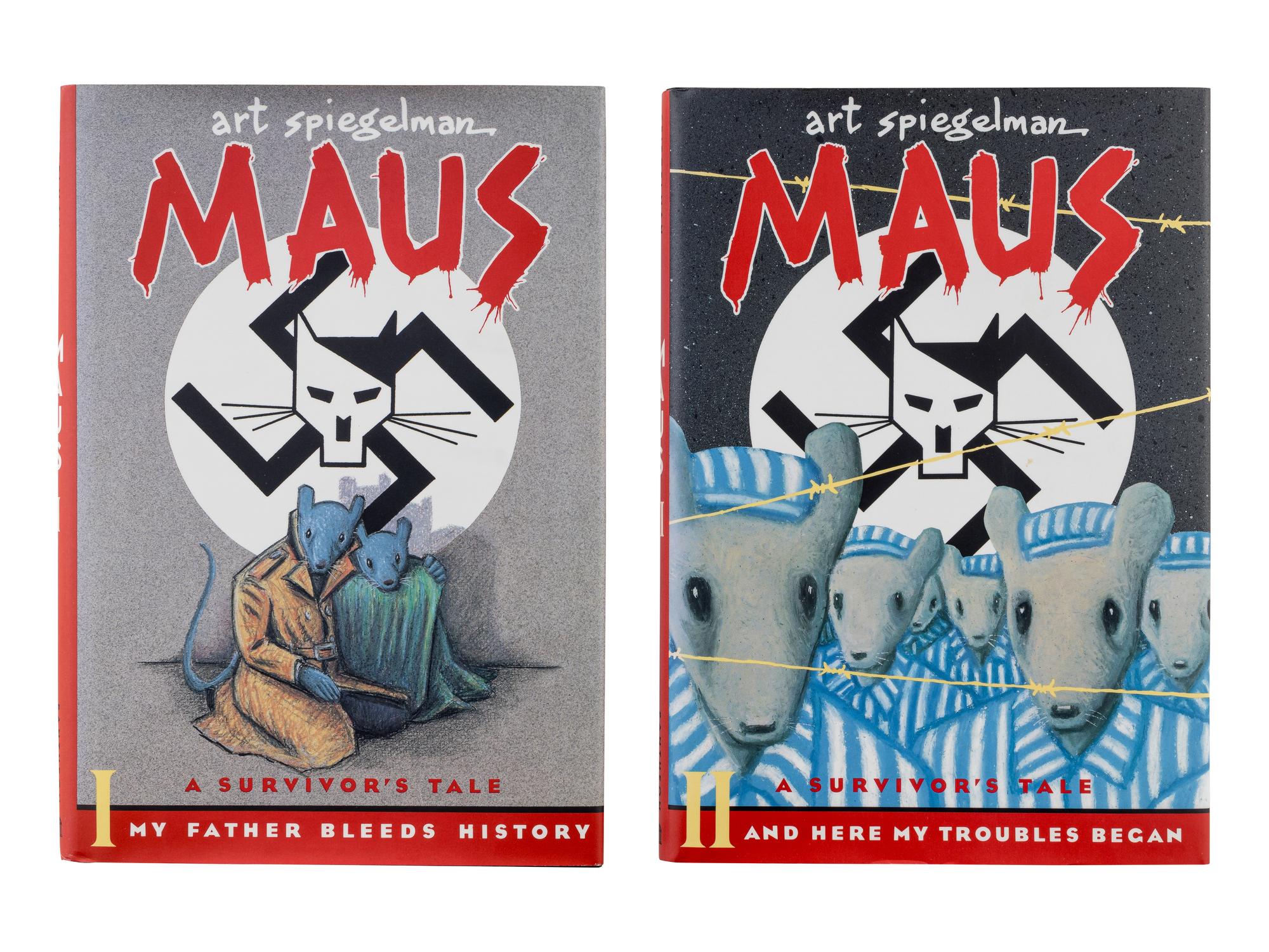 SPIEGELMAN, Art (b. 1948). Maus a Survivor’s Tale I My Father Bleeds History . -- Maus a Survivor’s Tale II And Here My Troubles Began . New York: Pantheon Books, [1986], [1991].