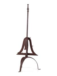 A Wrought Iron Bell-Form Hanging Rack