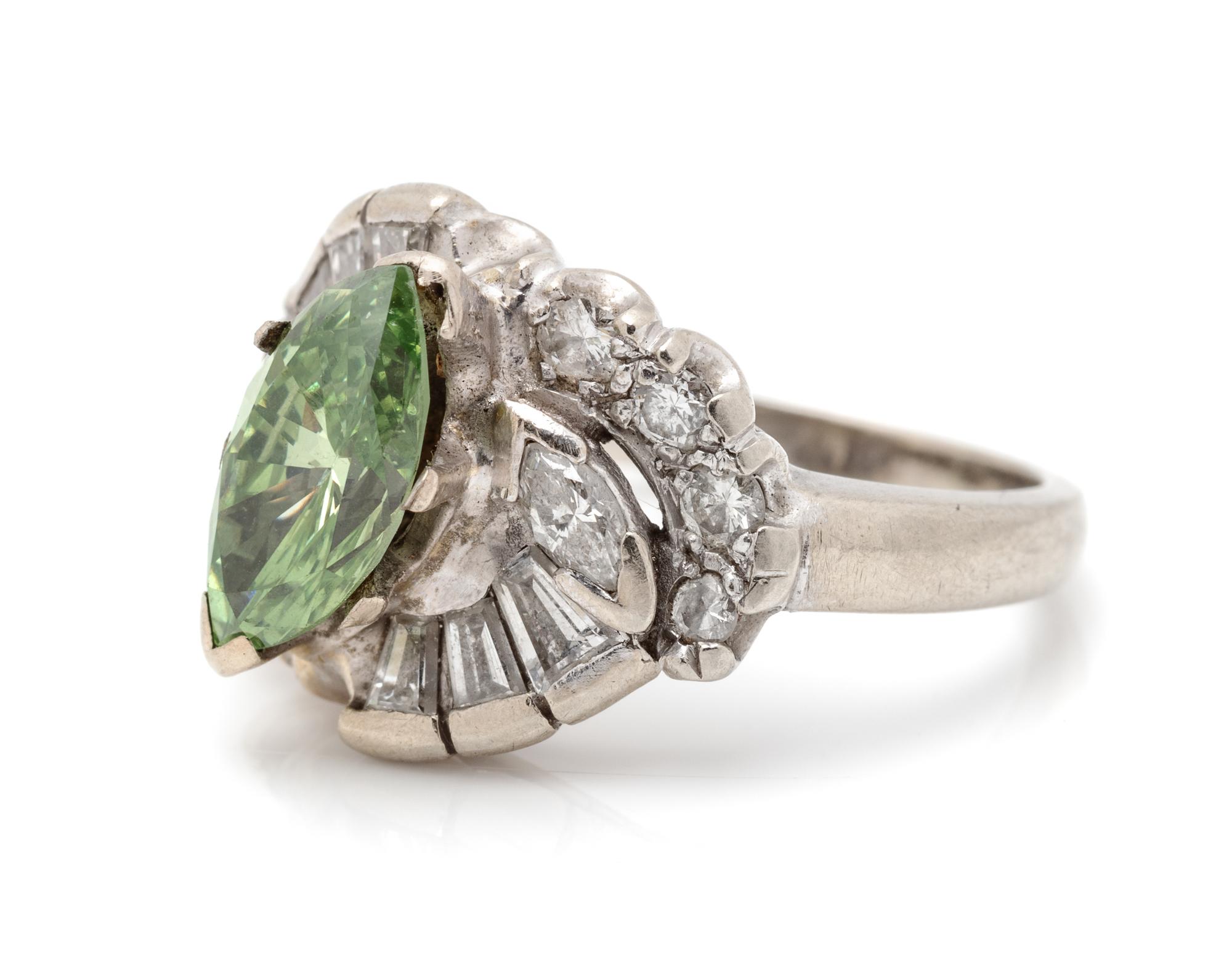 TREATED COLORED DIAMOND AND DIAMOND RING