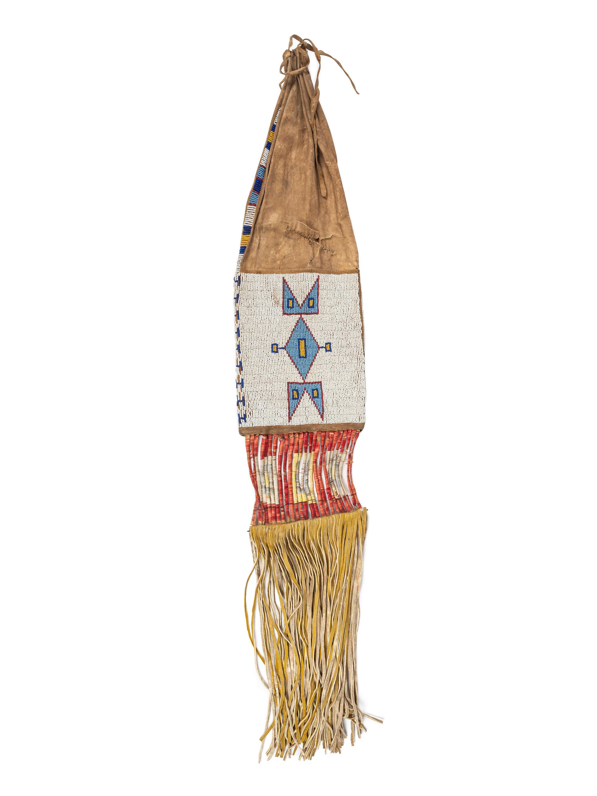 Sioux Beaded Hide Tobacco Bag