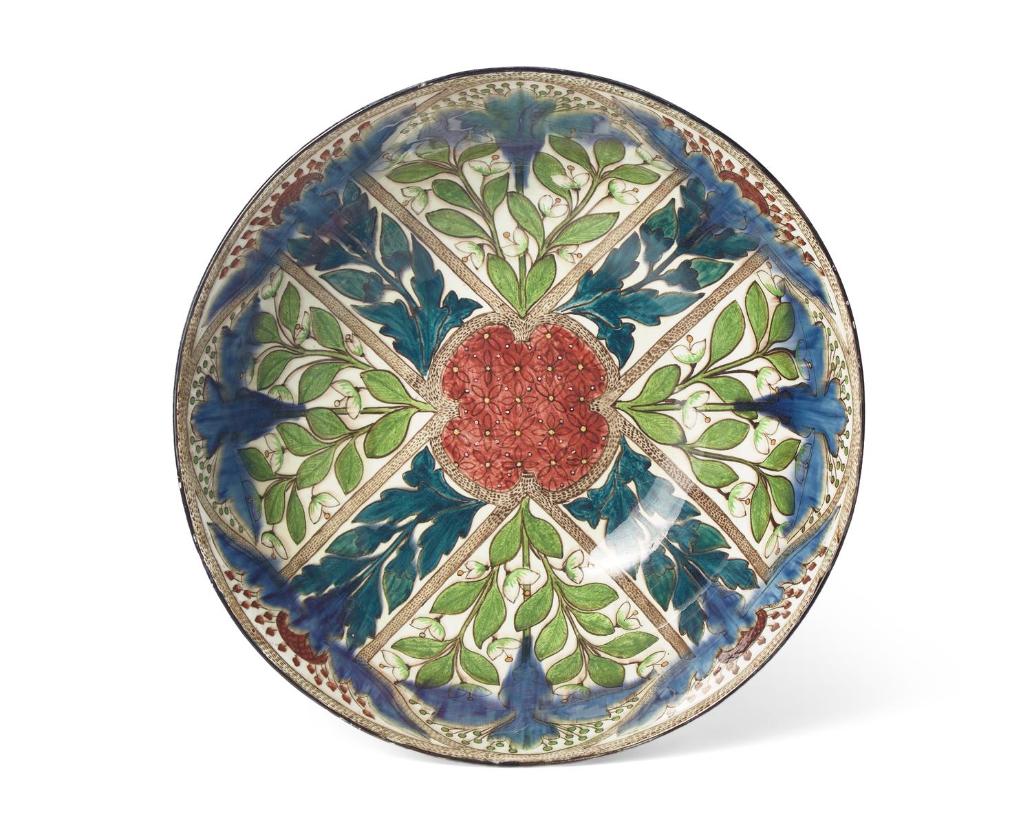 A Wedgwood Painted Porcelain Punch Bowl