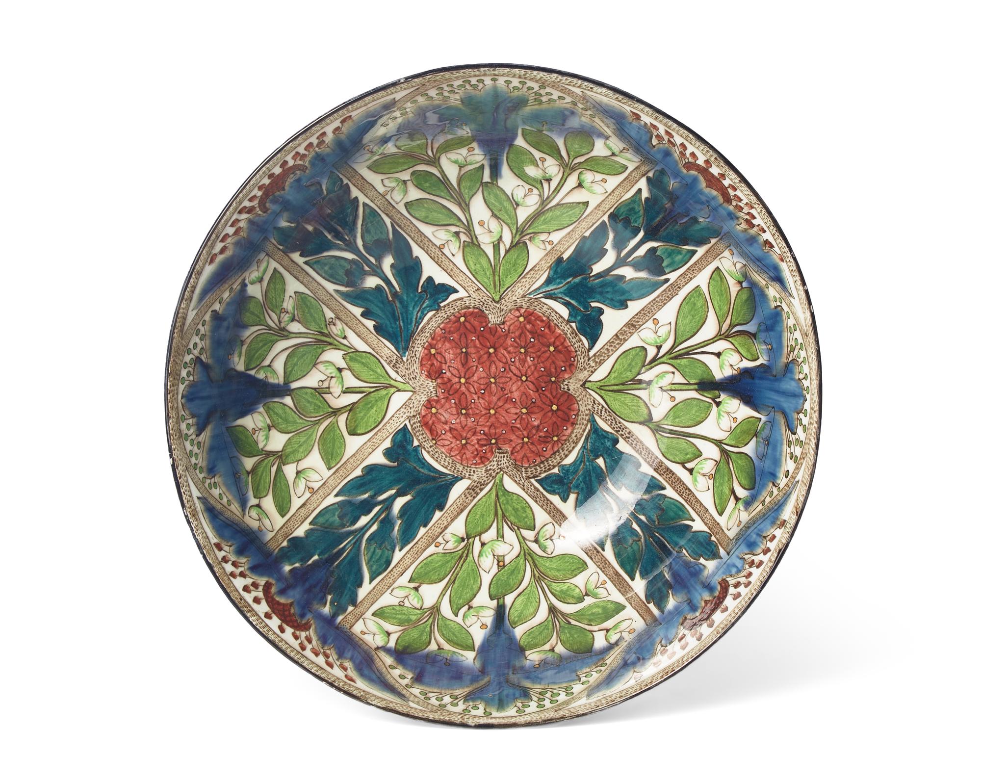 A Wedgwood Painted Porcelain Punch Bowl