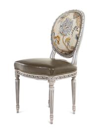 A Set of Six Louis XVI Style Painted Dining Chairs