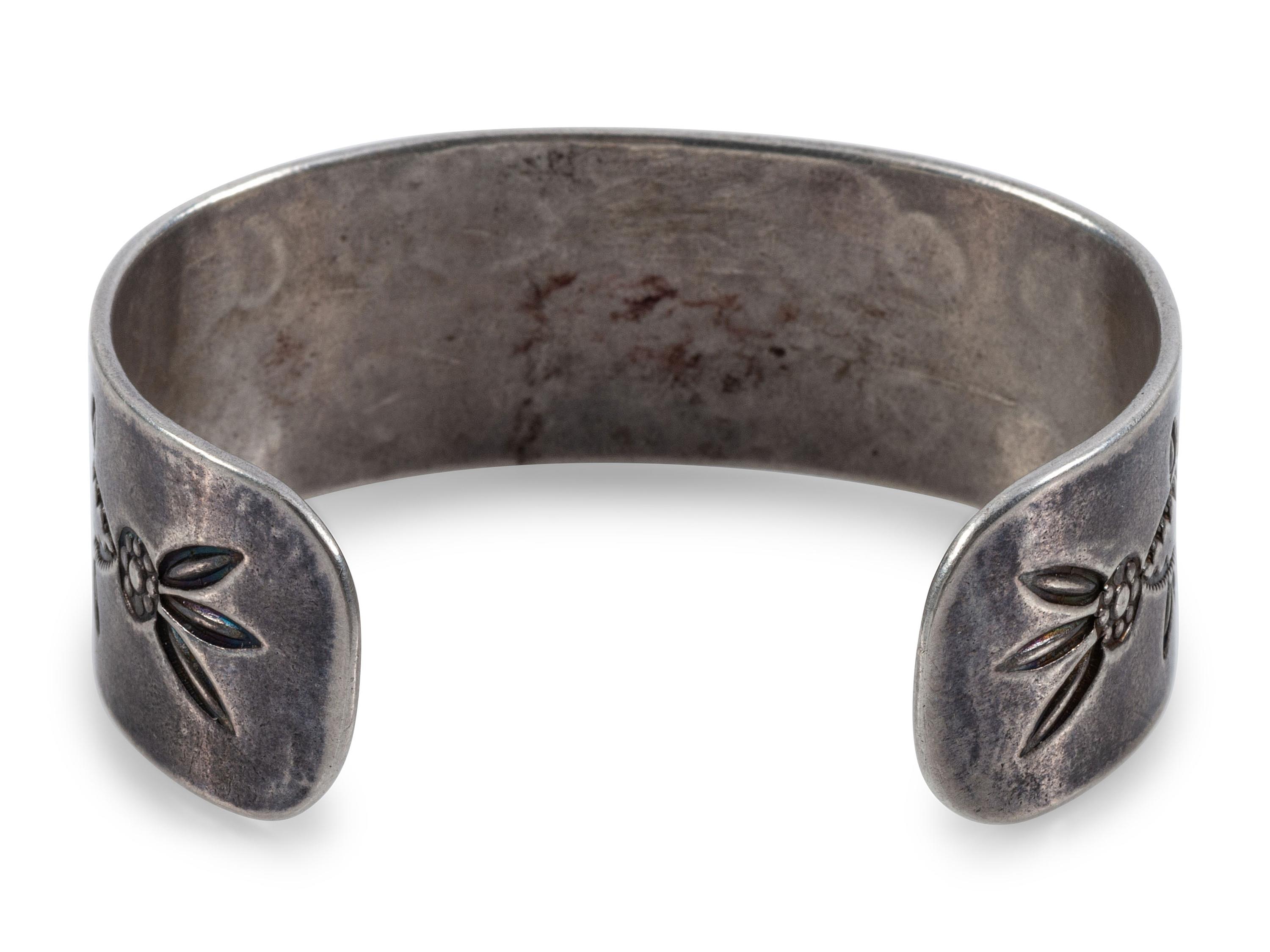 Navajo Stamped Silver Cuff Bracelet