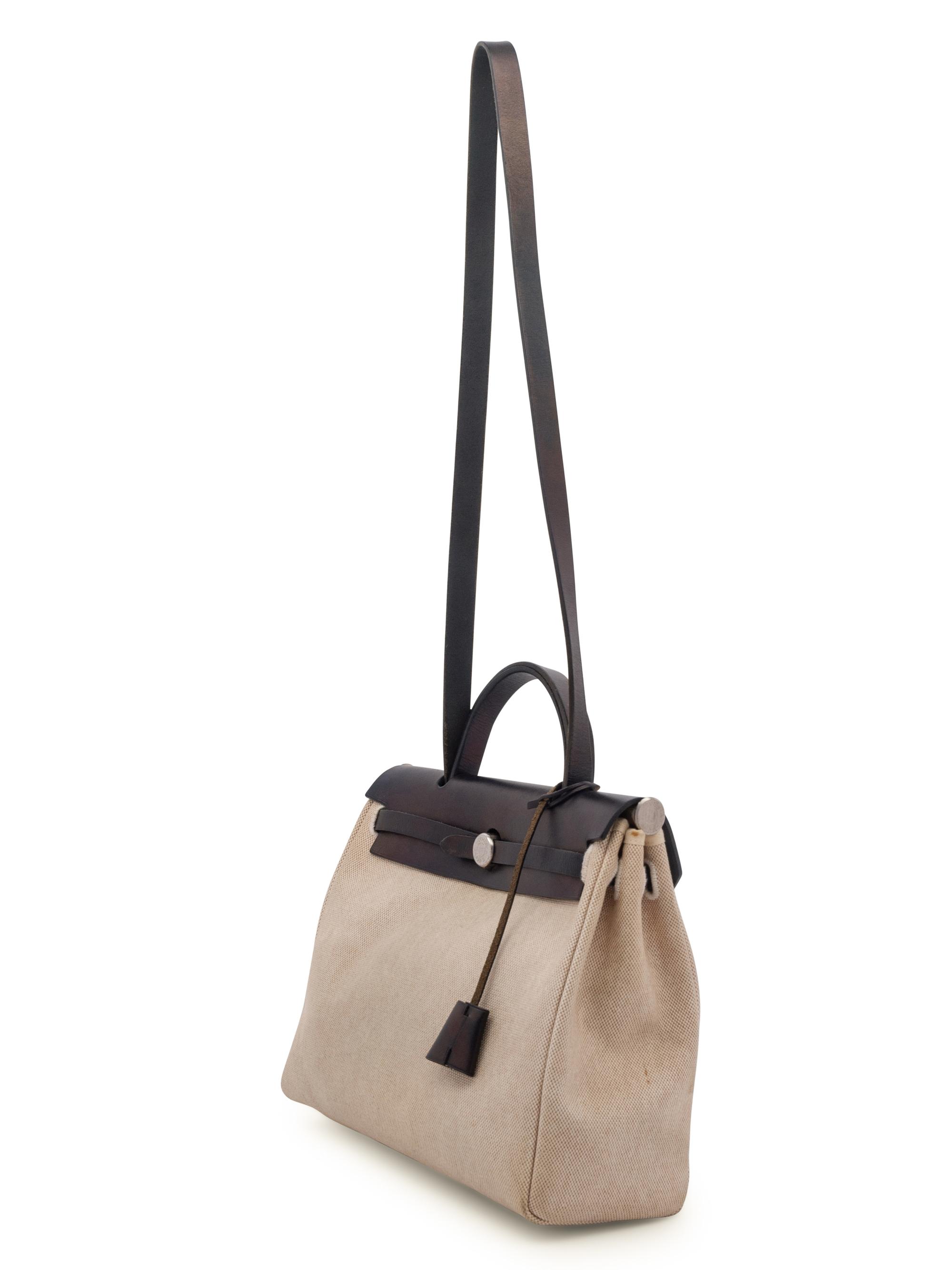 Hermès Leather and Canvas Herbag, 2000