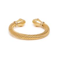 YELLOW GOLD TWISTED CABLE CUFF BRACELET