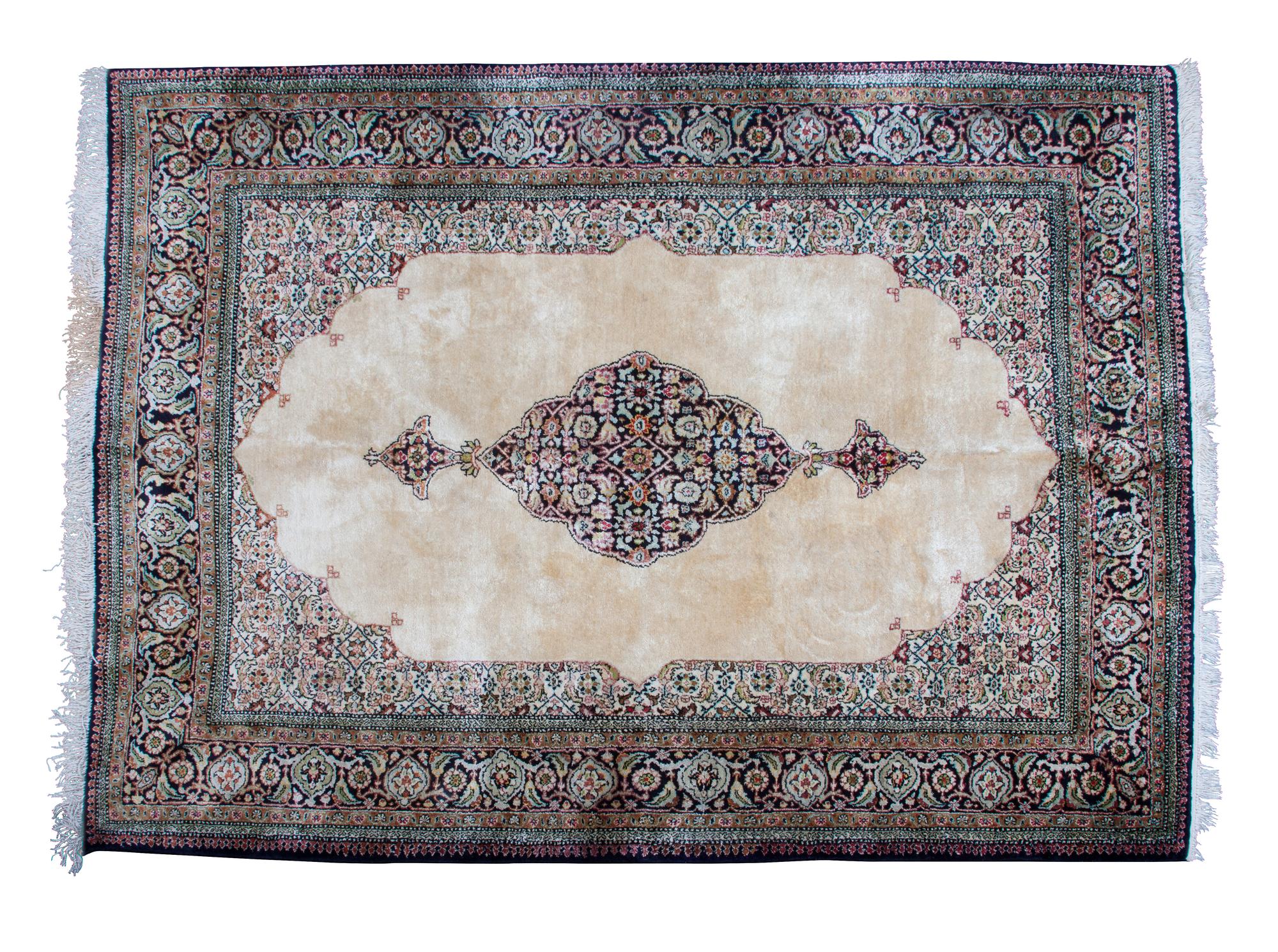 A Persian Wool and Silk Rug 5 feet 1 inch x 3 feet 9 inches. — 2ND HALF 20TH CENTURY