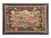 An English Needlework Embroidered Hunt Scene