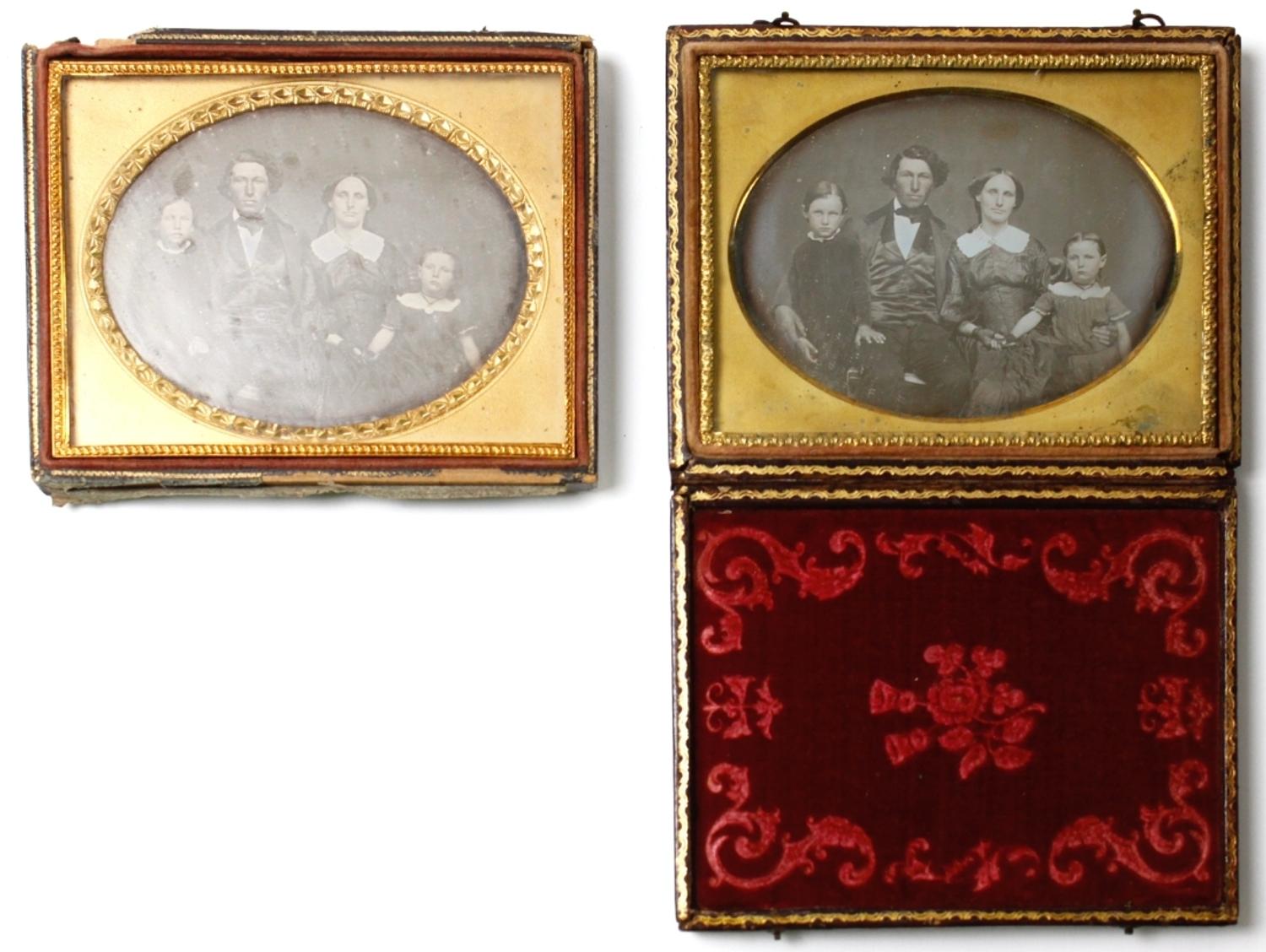 [Daguerreotype] A Pair of Daguerreotypes of the Same Family
