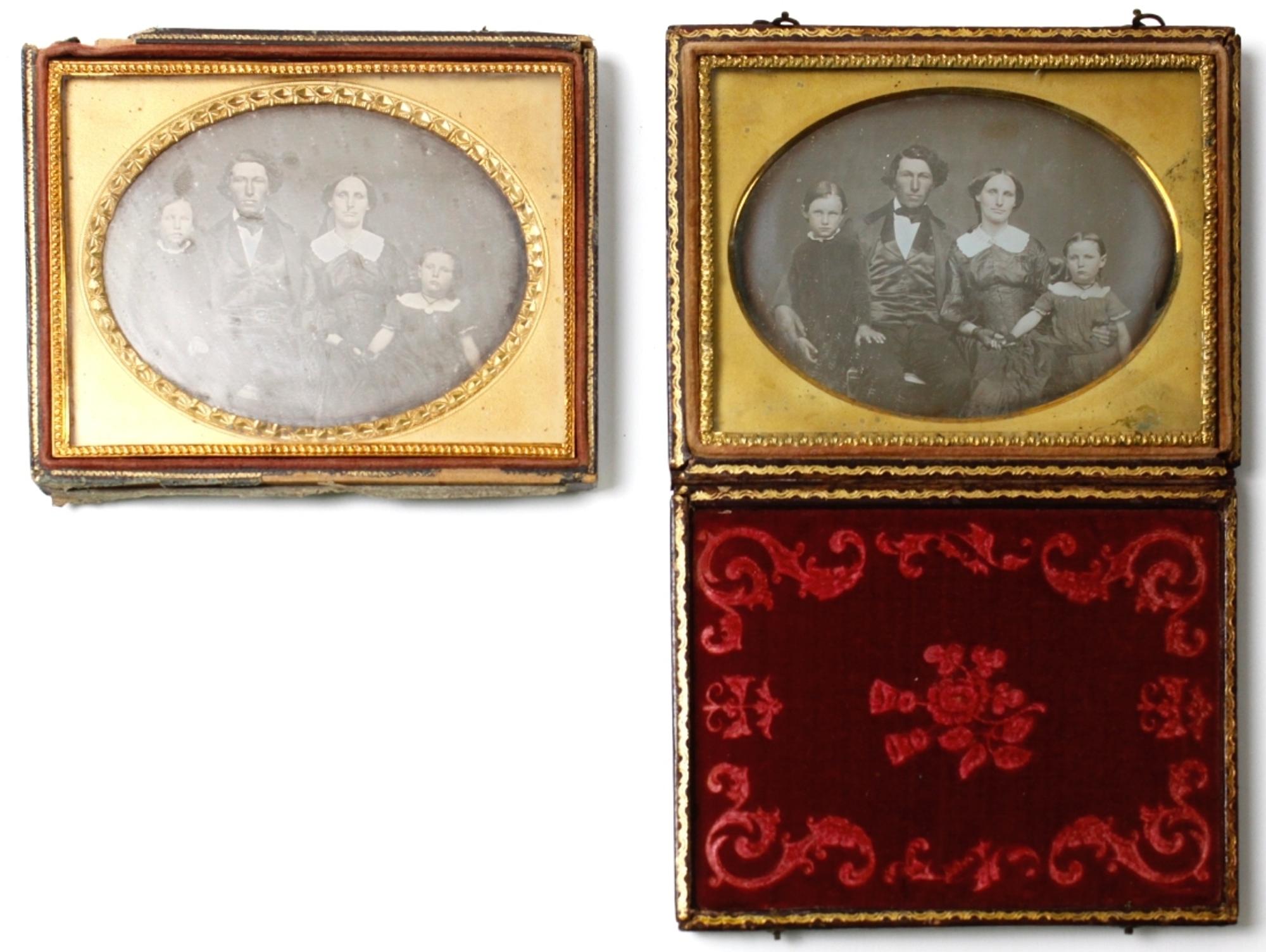 [Daguerreotype] A Pair of Daguerreotypes of the Same Family