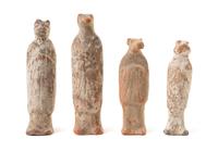 Four Painted Pottery Zodiac Figures — TANG DYNASTY