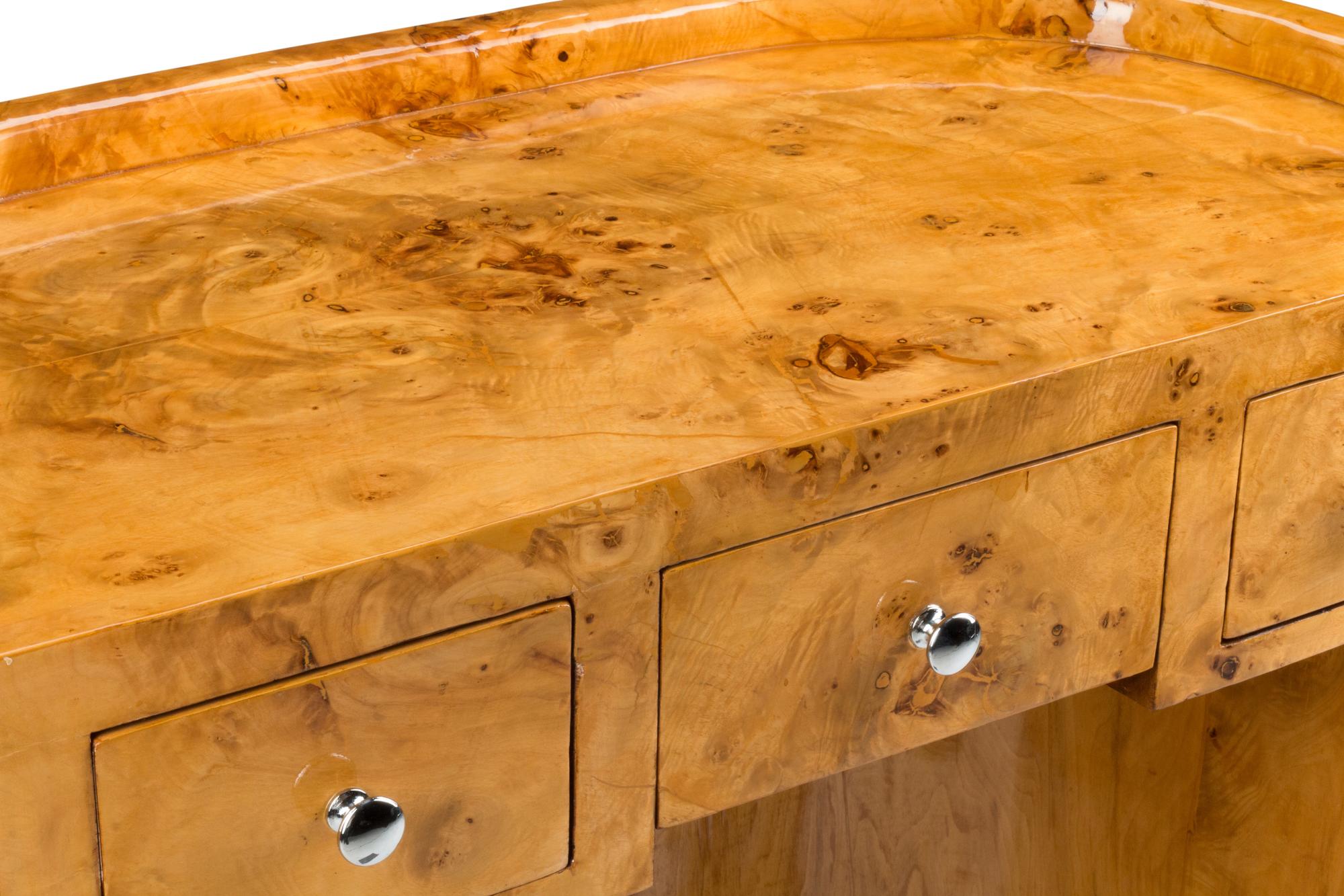 An Art Deco Style Demilune Writing Desk