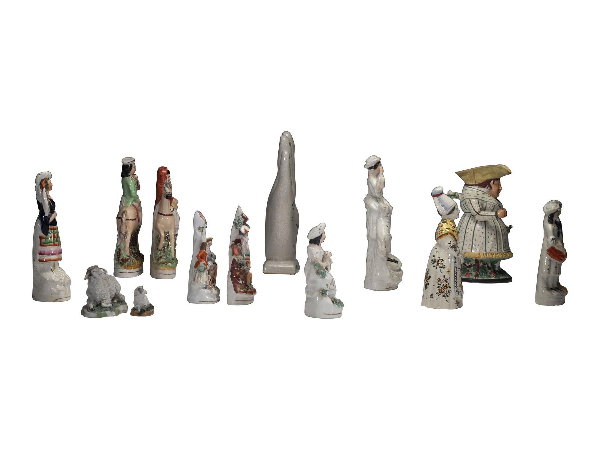 Ten Staffordshire Glazed Figures