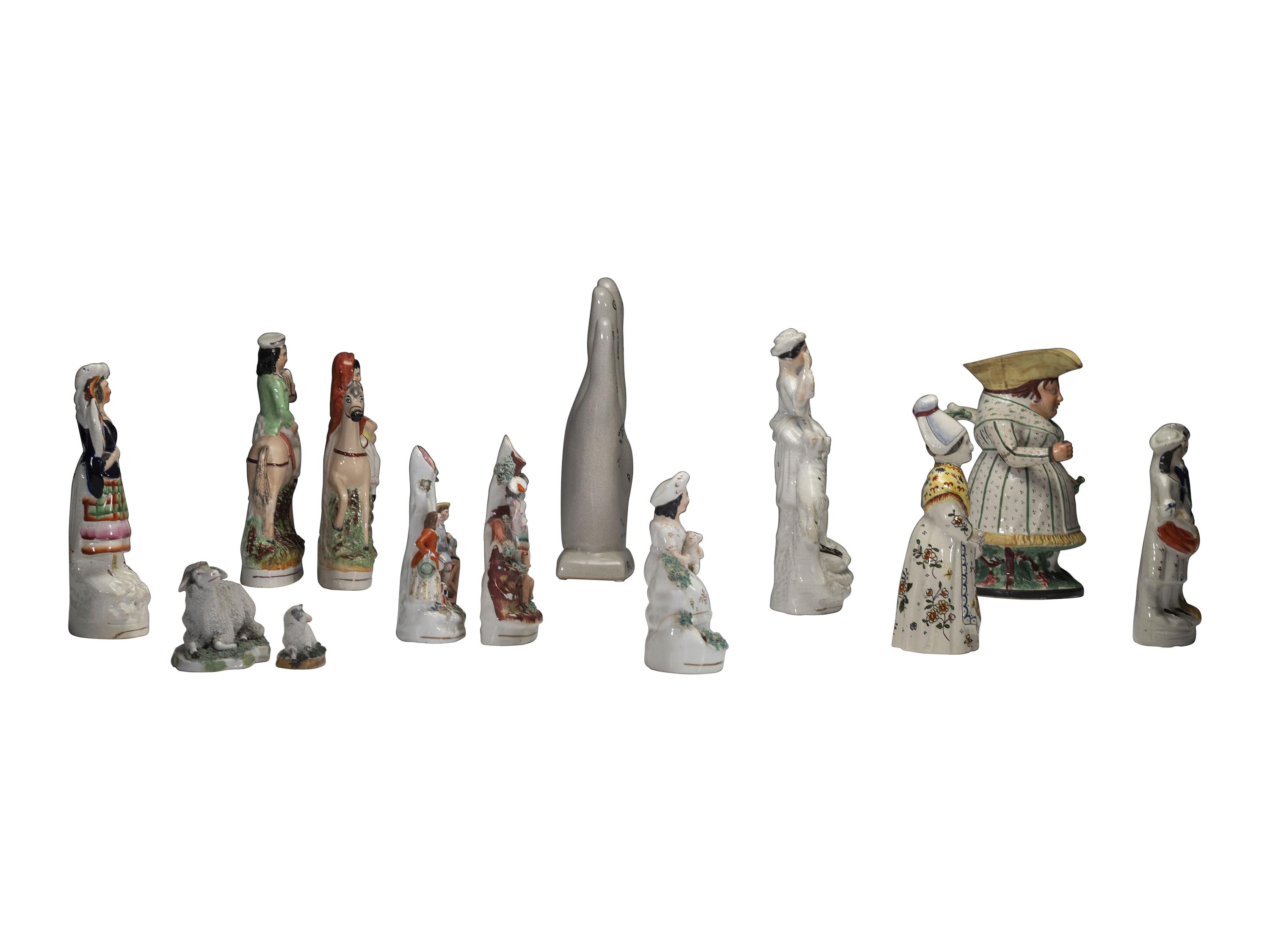 Ten Staffordshire Glazed Figures
