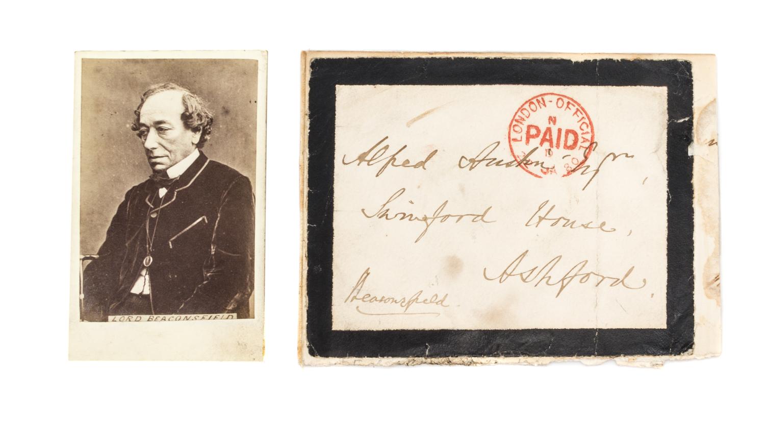 CHURCHILL, WINSTON, TLs July 18, 1948. Relating to Lord Beaconsfield. Together with photo and CDV.