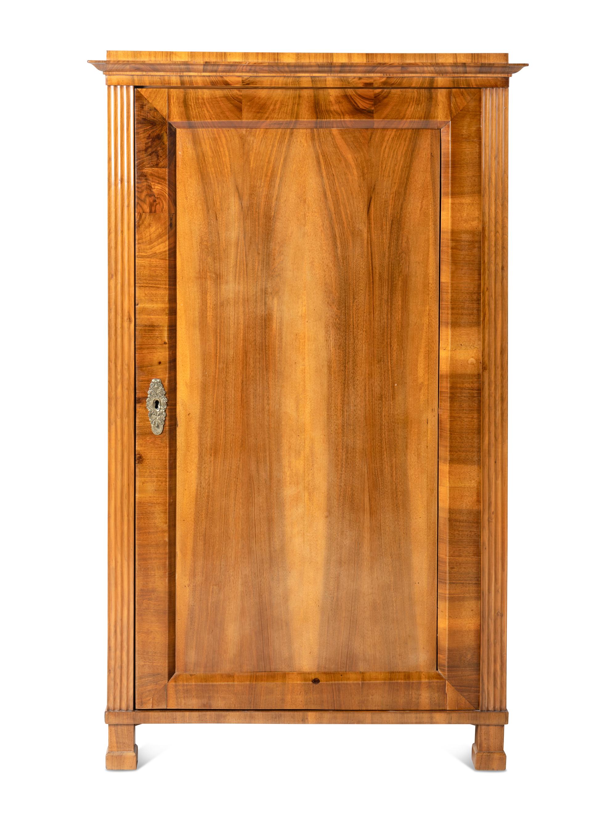 A Biedermeier Birch Armoire