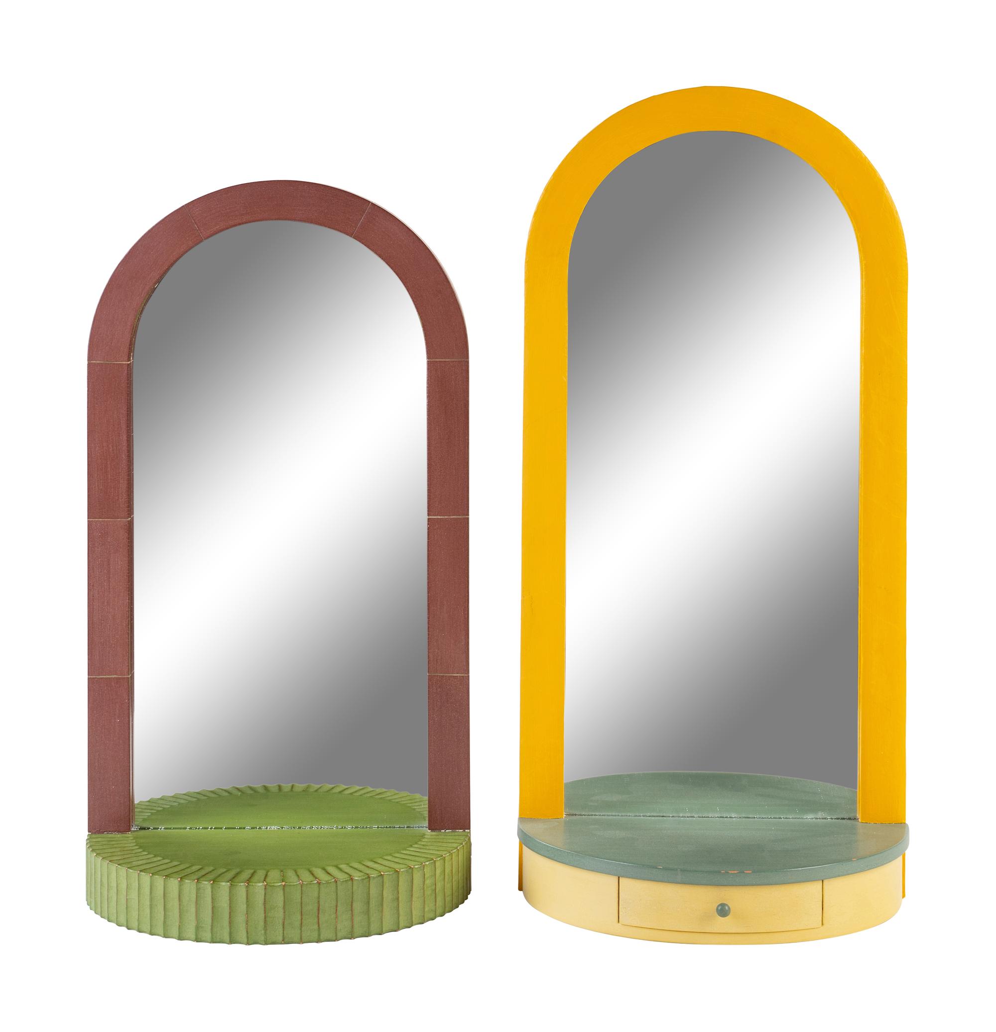 Two Studio Craft Wall Mounted Mirrors by Joshua Goldberg (American, 20th/21st Century)