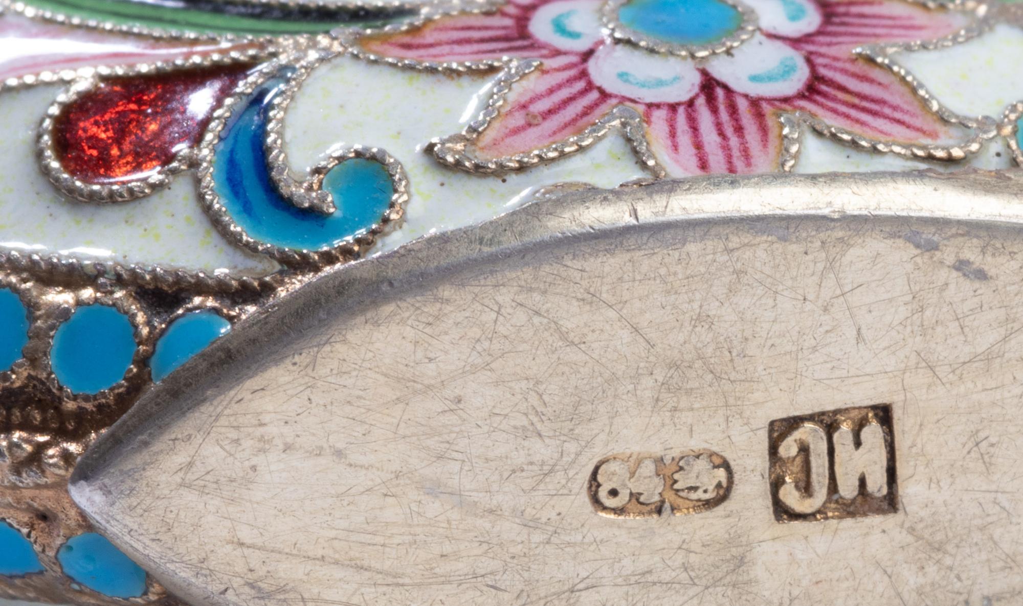 A Russian Shaded Enamel Silver Scent Flask