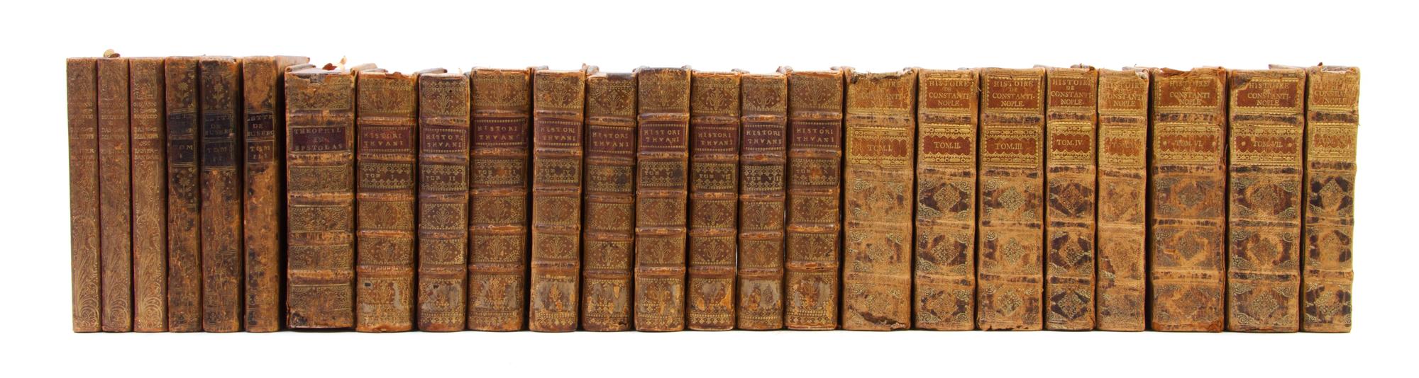 (LEATHER BOUND) A group of 24 books in five sets.