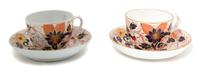 Six Miscellaneous English Porcelain Teacups and Saucers — 19TH CENTURY