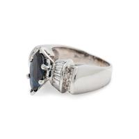 SYNTHETIC SAPPHIRE AND DIAMOND RING