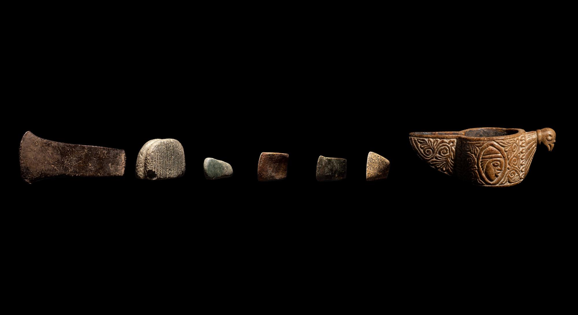 A Group of South American Tools with a Vessel