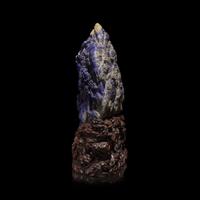 A Large Chinese Lapis Lazuli 'Eight Immortals Crossing the River' Boulder, Qing Dynasty — 清 青金石雕羅漢渡江山子
