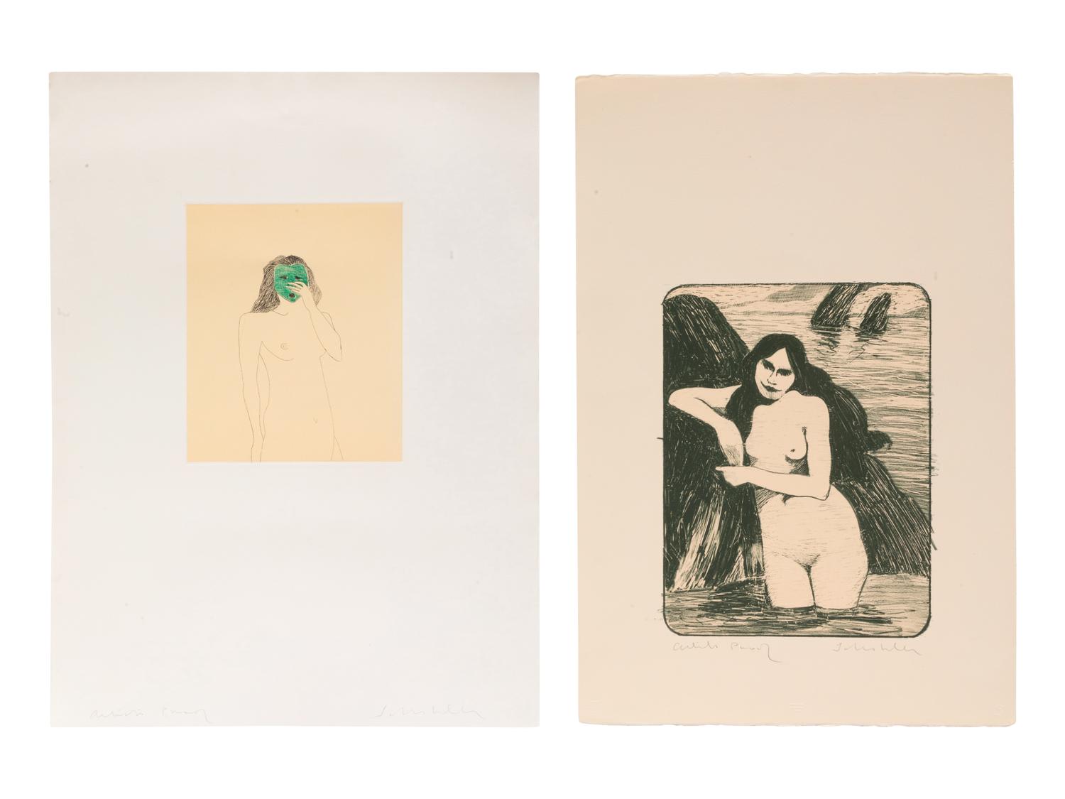 Two Works: Woman with Green Mask, Artist's Proof; Siren (State II), Artist's Proof
