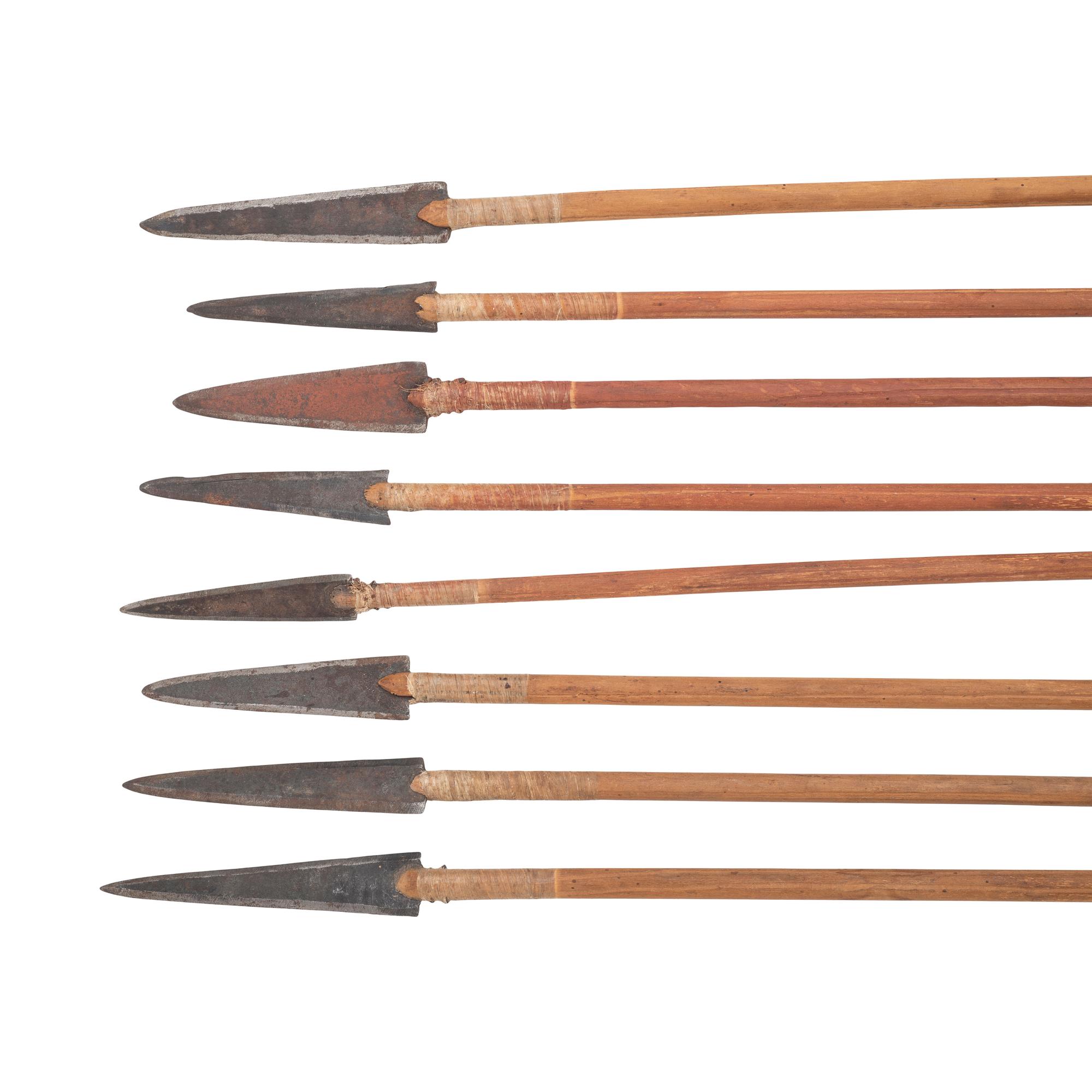 Sioux Painted Bow, with Eight Arrows