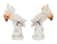 A Pair of Meissen Porcelain Cockatoos