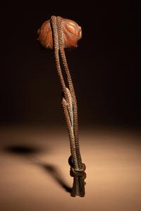 A Chinese Carved Boxwood 'Lotus and Frog' Ruyi Scepter