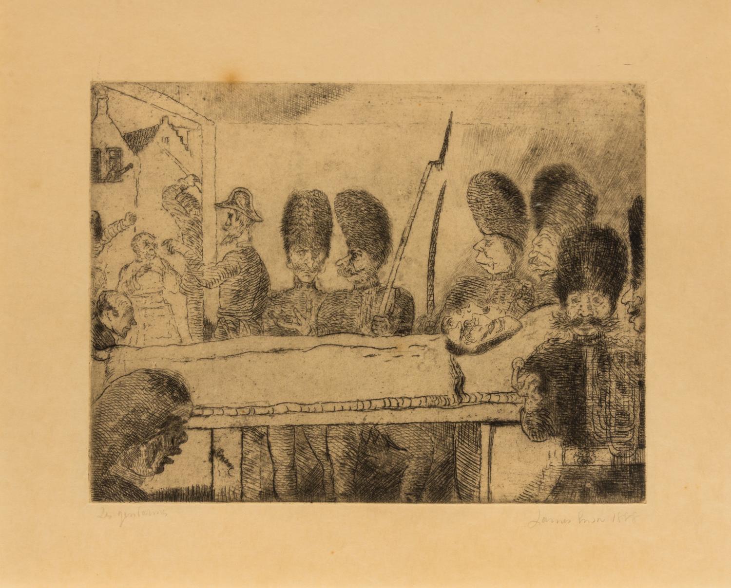 James Ensor, (German, 1860-1949), Les Gendarmes, 1888