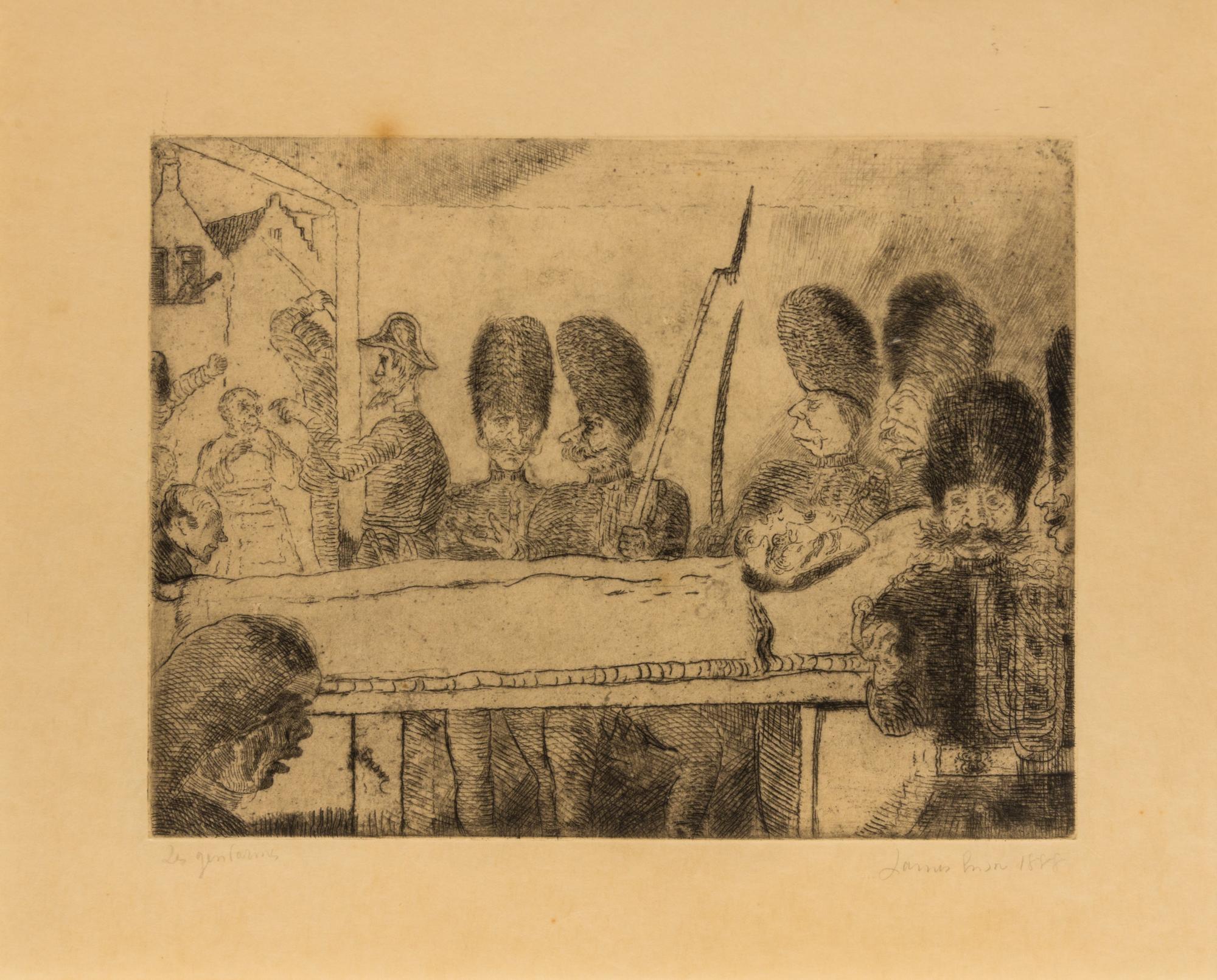 James Ensor, (German, 1860-1949), Les Gendarmes, 1888