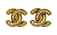 Chanel CC Logo Earclips, 1980-90s