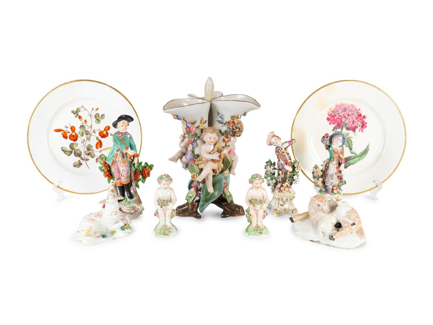 A Group of English and Continental Porcelain Articles