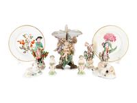 A Group of English and Continental Porcelain Articles
