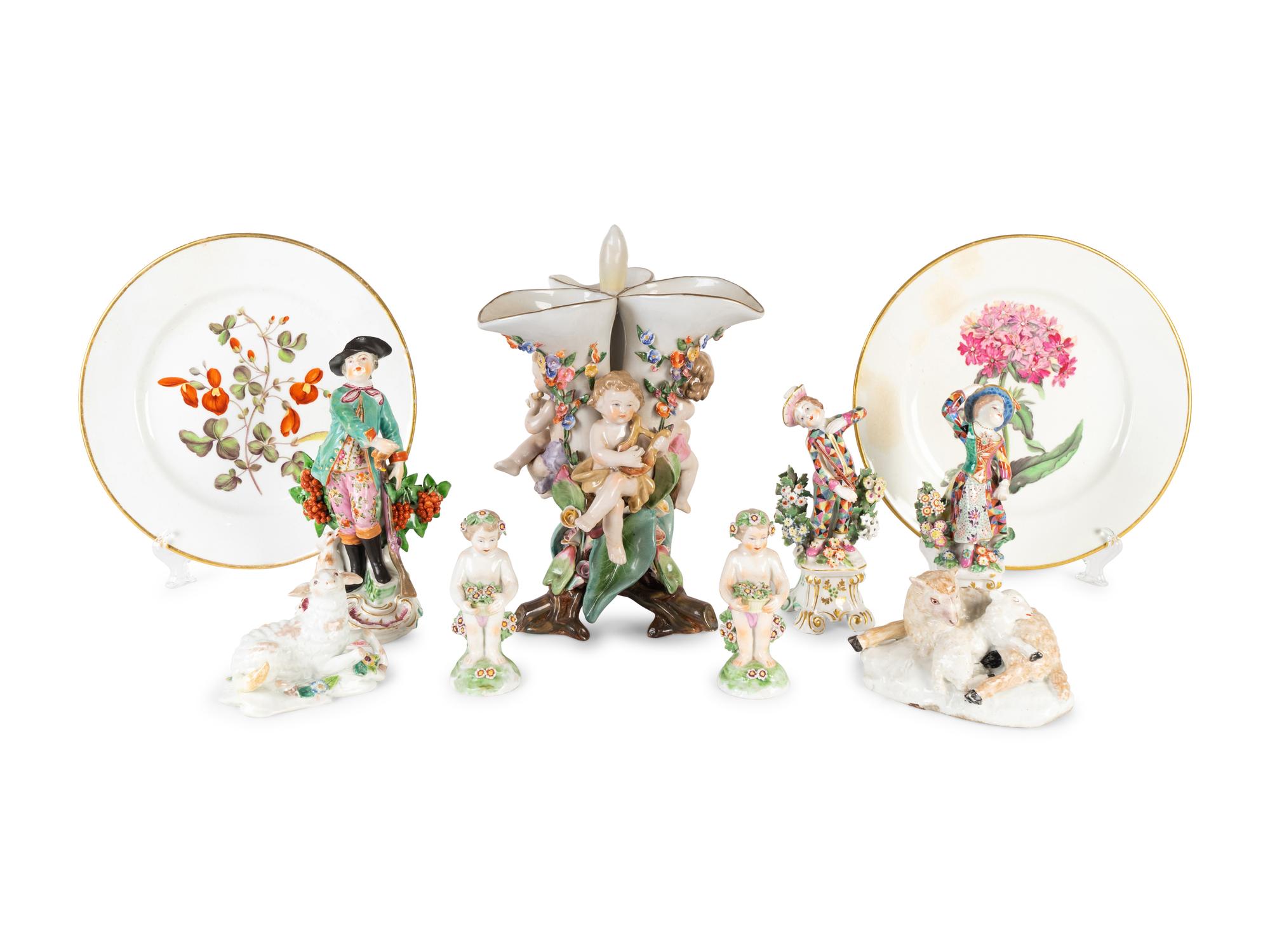 A Group of English and Continental Porcelain Articles