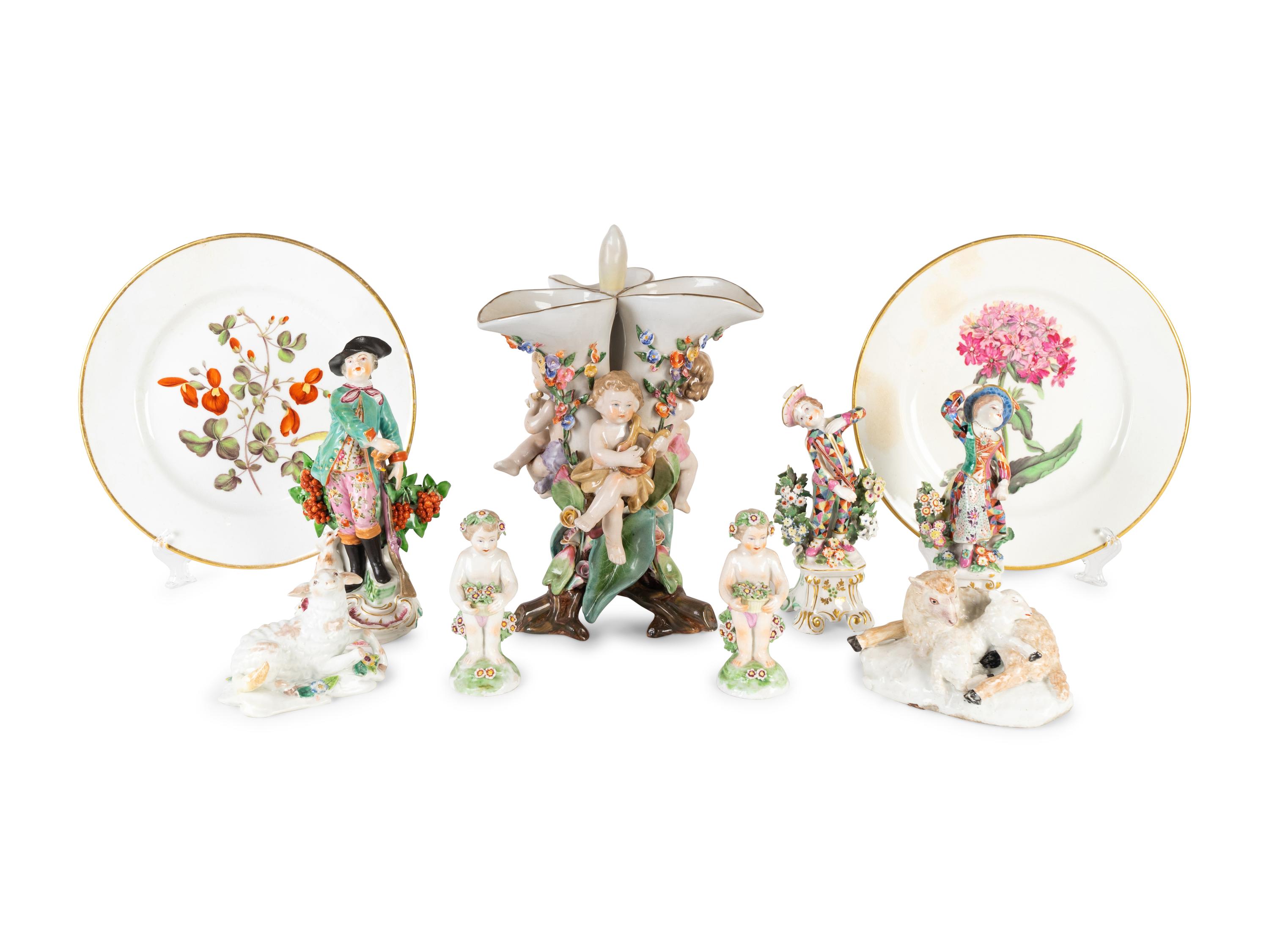 A Group of English and Continental Porcelain Articles