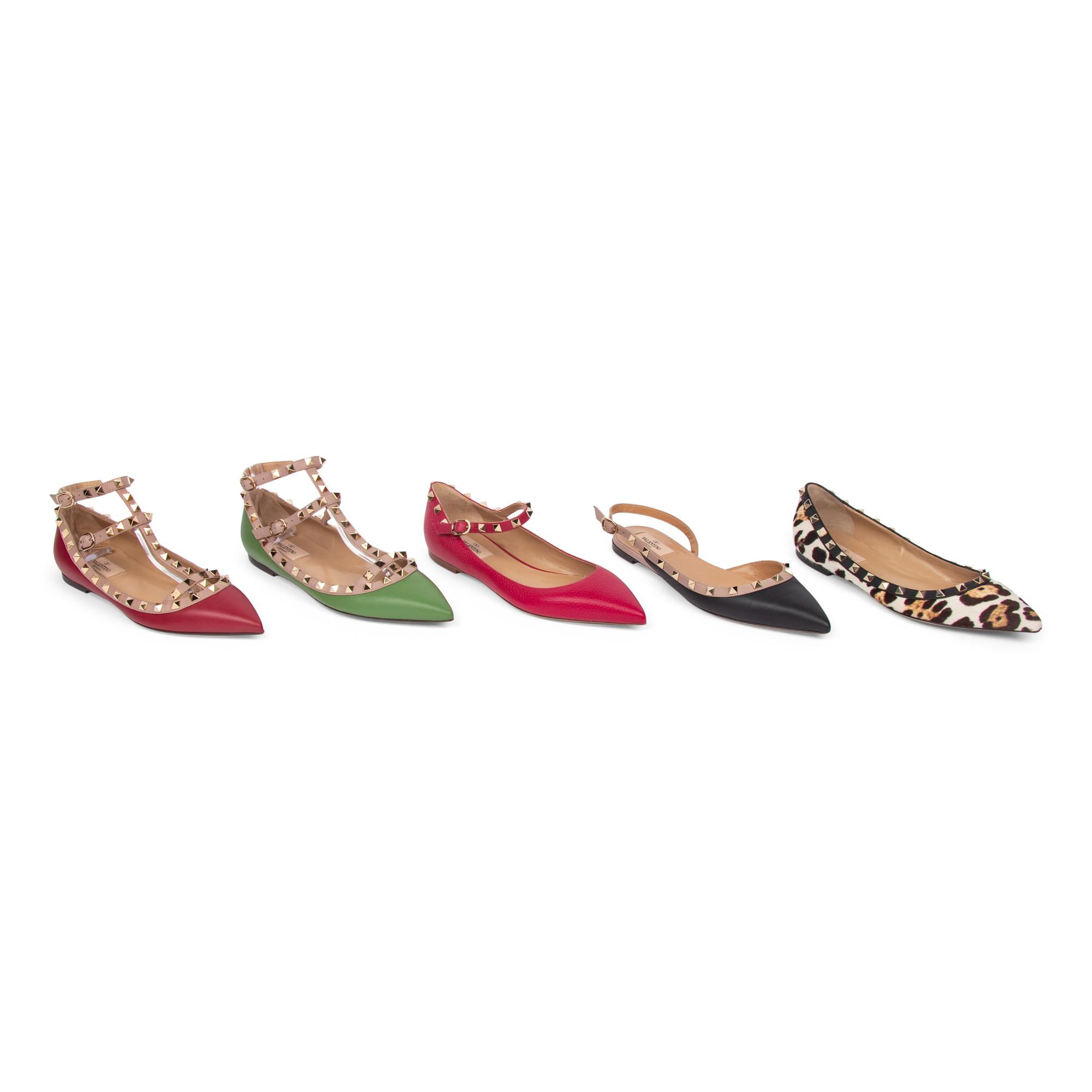 Valentino, Five Pairs of Rockstud Flats