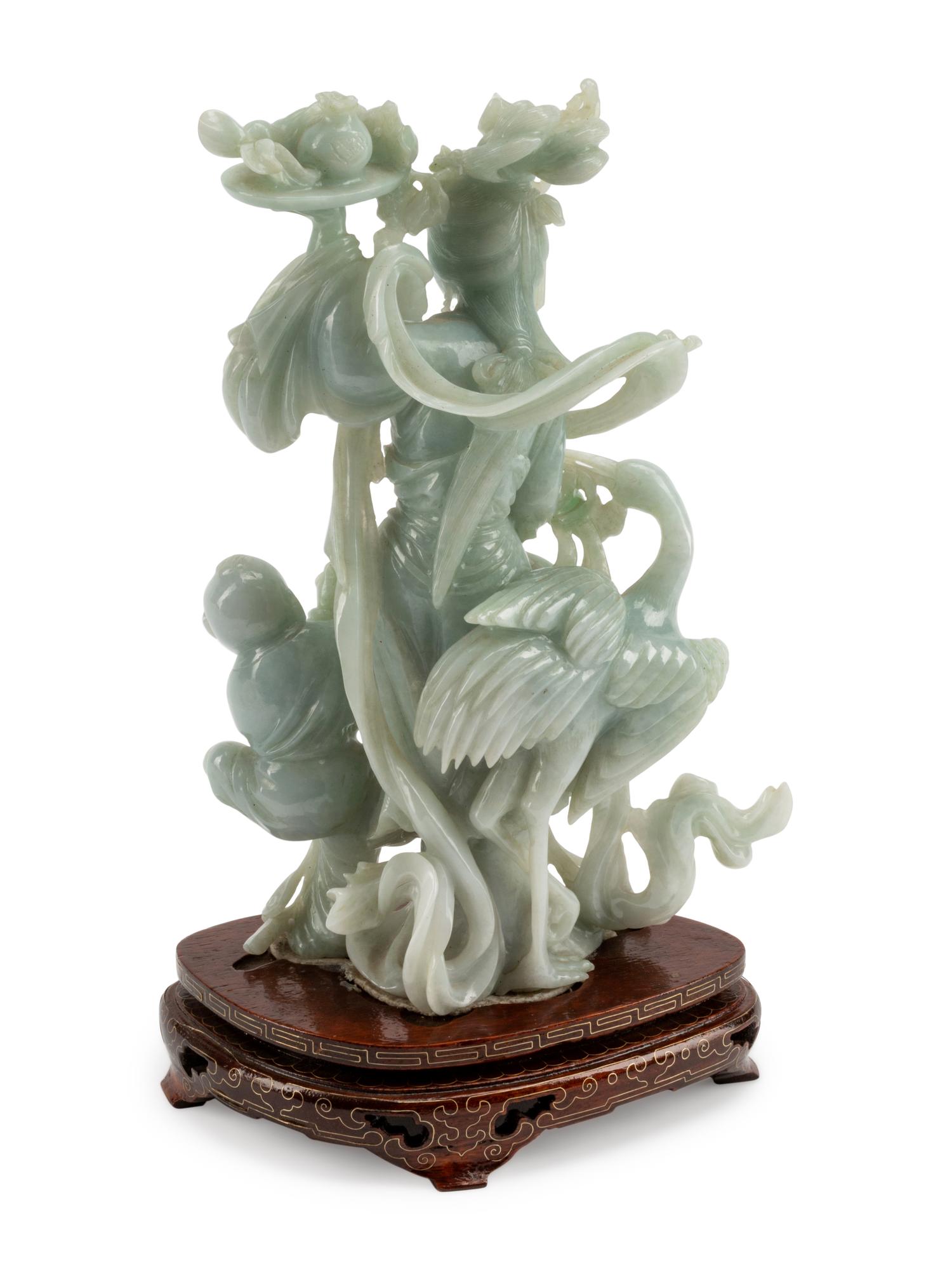 A Chinese Carved Hardstone Figural Group
