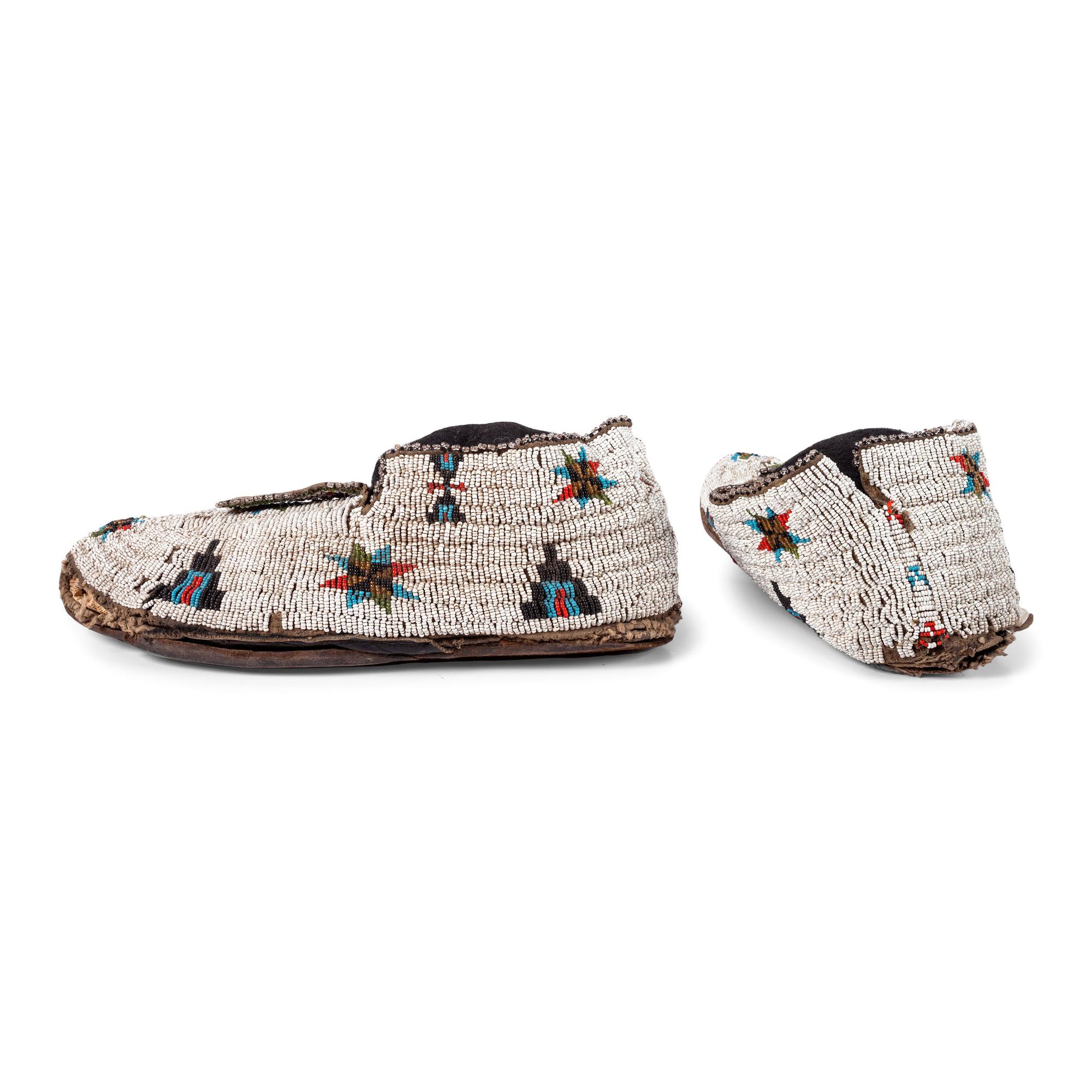 Cheyenne Beaded Hide Moccasins