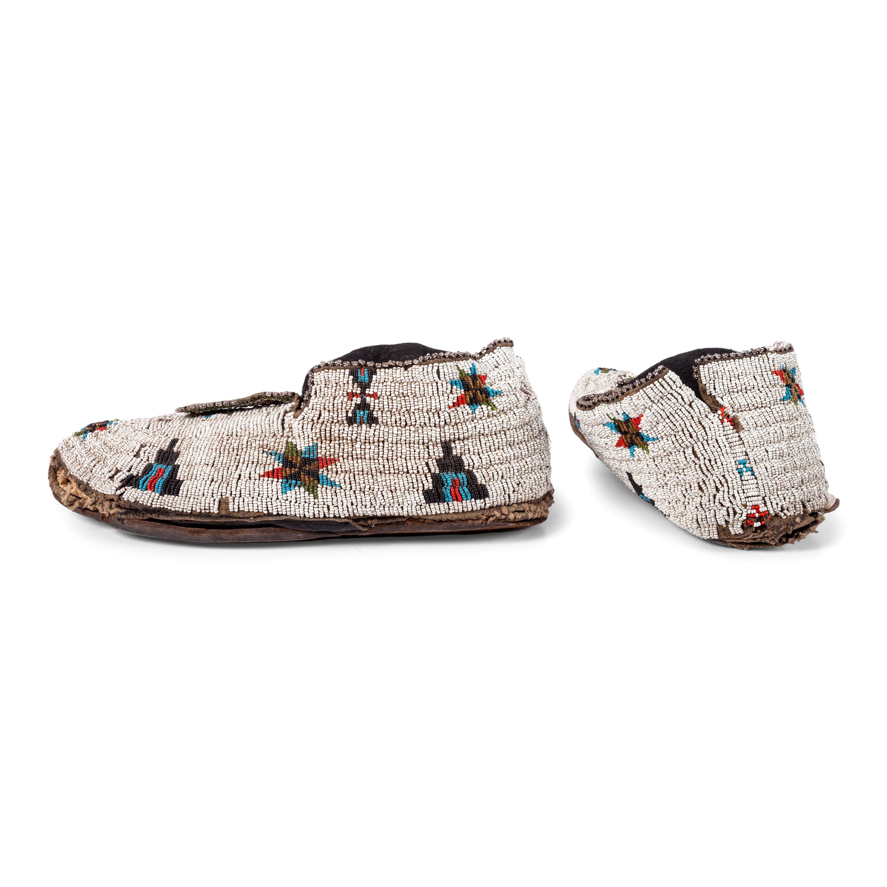 Cheyenne Beaded Hide Moccasins