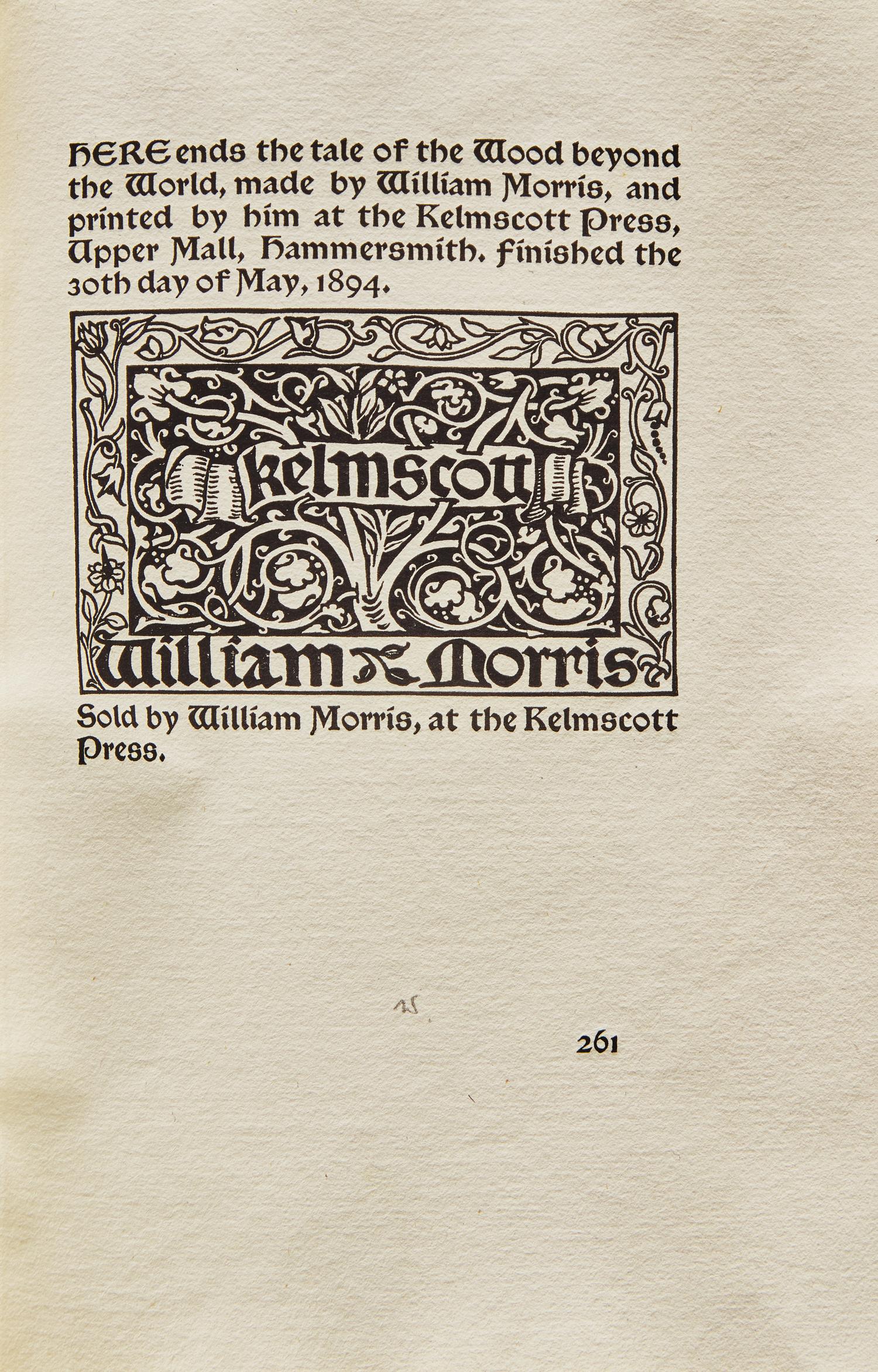 [Kelmscott Press] Morris, William. The Wood Beyond the World