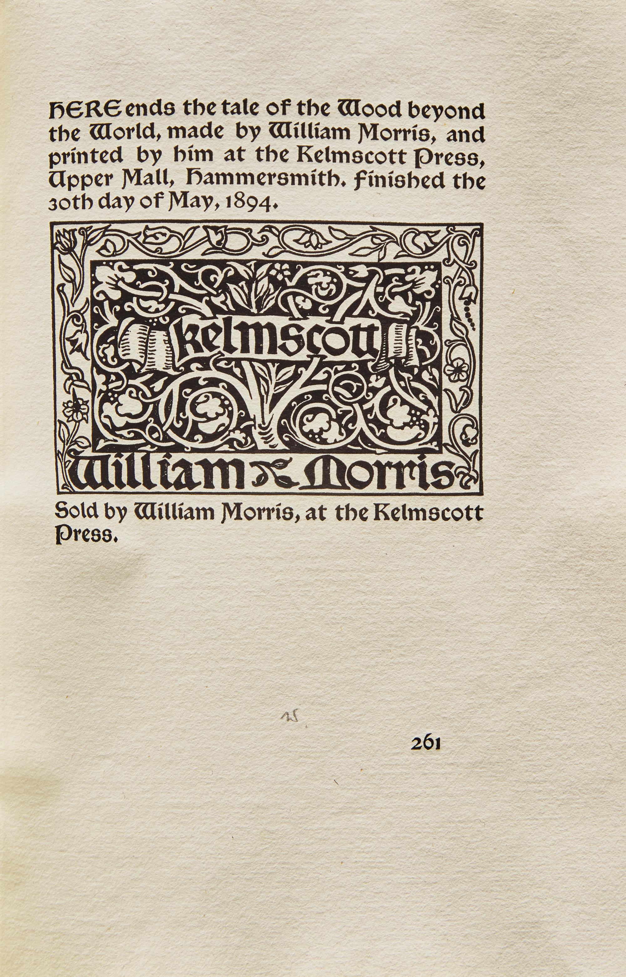 [Kelmscott Press] Morris, William. The Wood Beyond the World