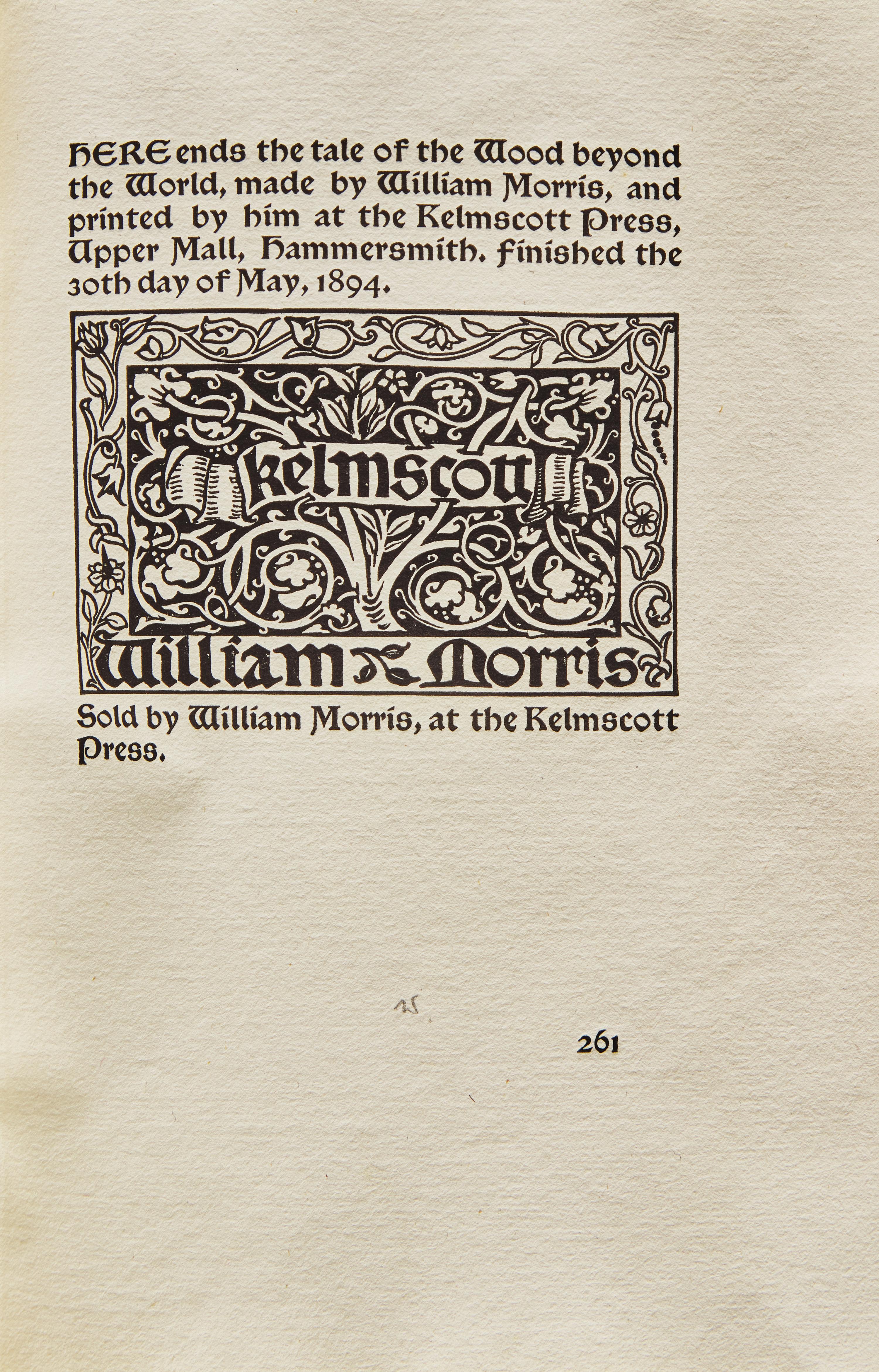 [Kelmscott Press] Morris, William. The Wood Beyond the World