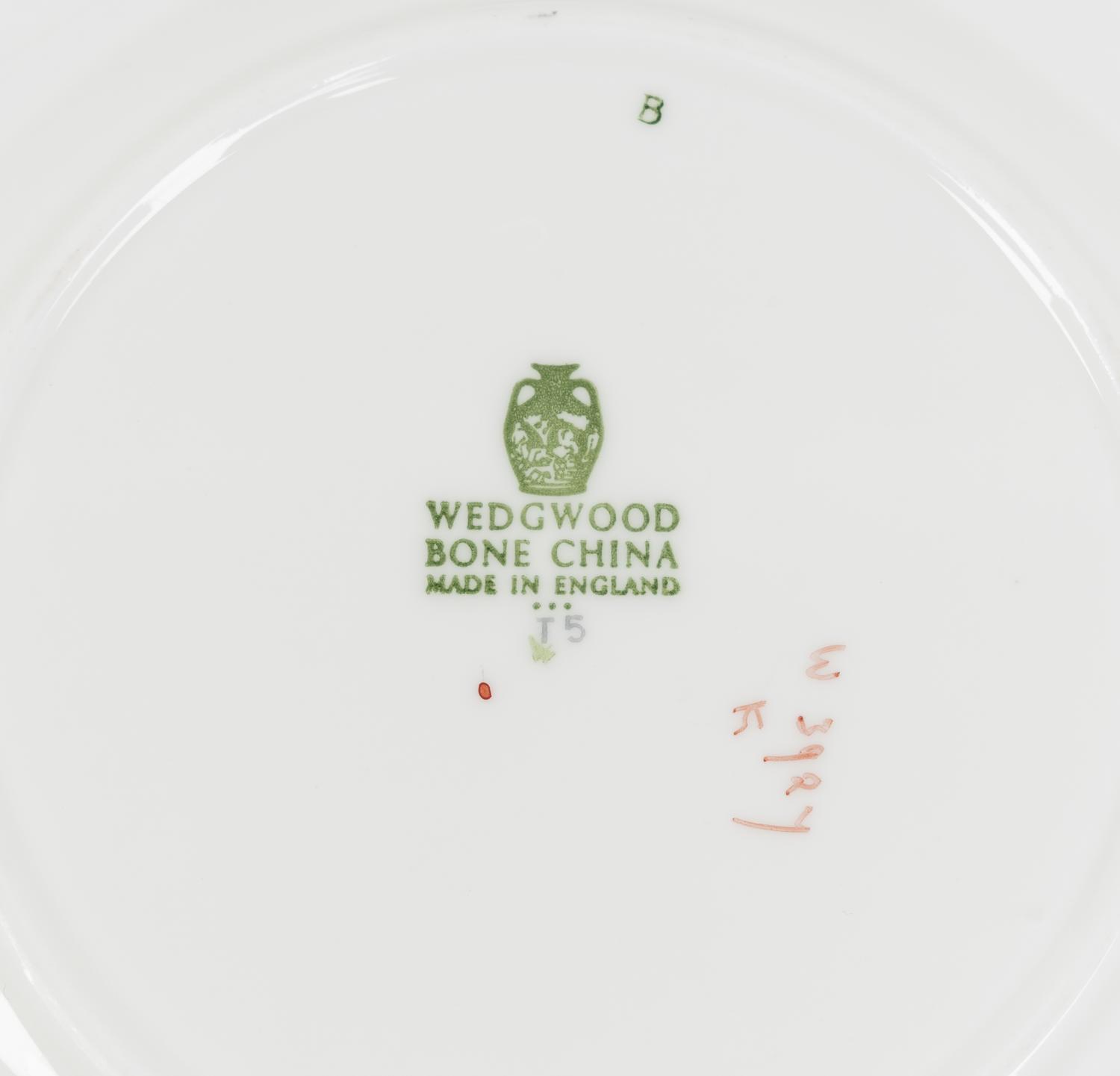 A Set of Twelve Royal Worcester Porcelain Chargers and Eleven Similar Wedgwood Porcelain Salad Plates