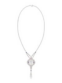 MOONSTONE, DIAMOND AND SAPPHIRE NECKLACE
