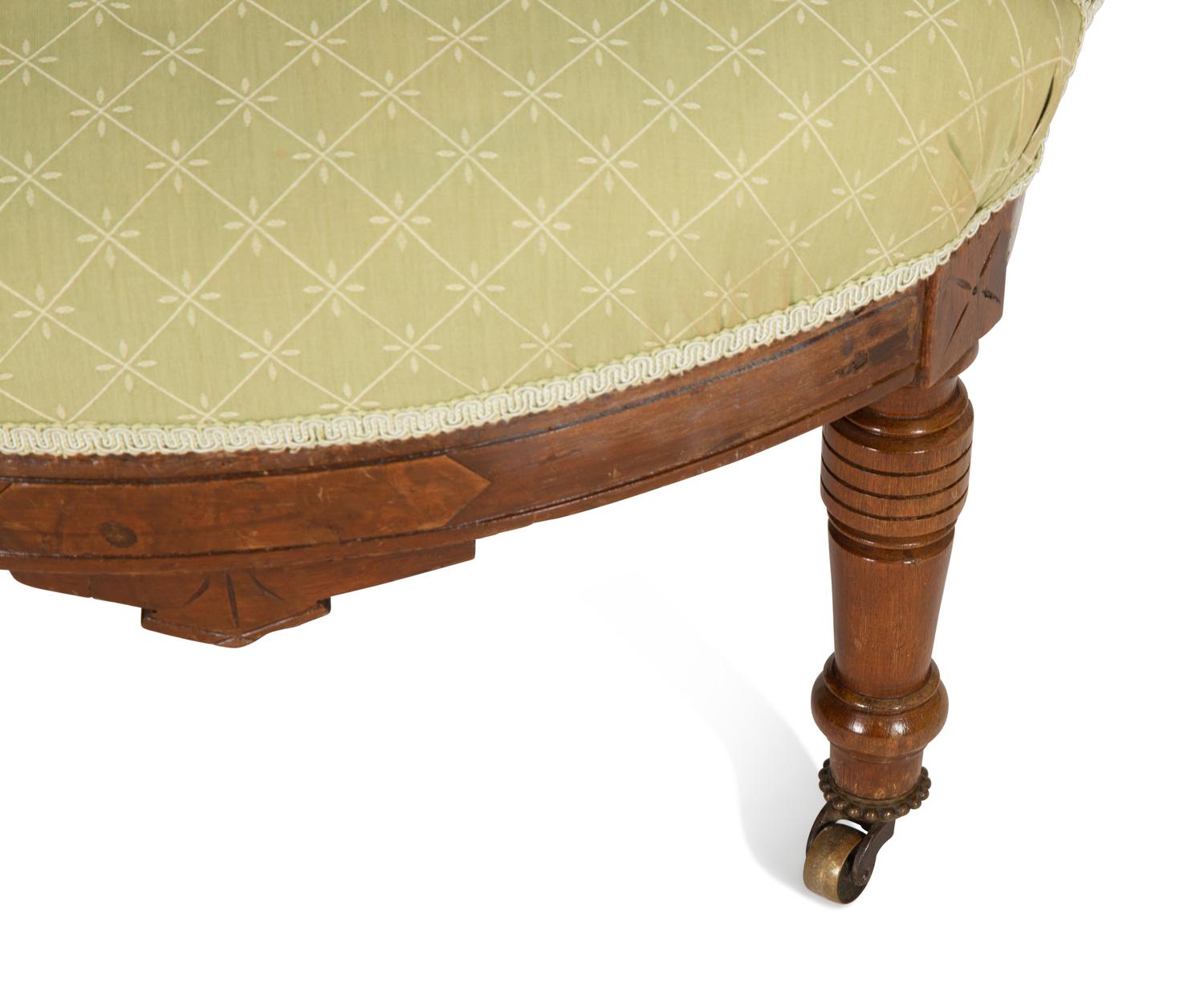 Two American Carved Mahogany Upholstered Chairs